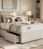 The Pimlico cream platform top divan bed base with two storage drawers, king size - Comfort Crest