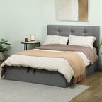 Bramley Gas-Lift Ottoman Bed in Grey — Double