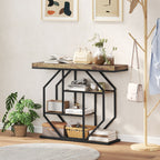 Foundry 4-Tier Console Table in Rustic Oak