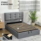 Bramley Gas-Lift Ottoman Bed in Grey — Double