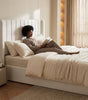 Maddison Cream Velvet Ottoman Storage Bed Double 4FT 6