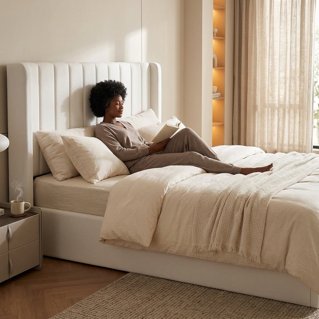 Maddison Cream Velvet Ottoman Storage Bed Double 4FT 6