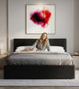 Alnwick small double ottoman storage bed with padded headboard - Comfort Crest