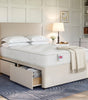 The Pimlico cream platform top divan bed base with two storage drawers, king size - Comfort Crest