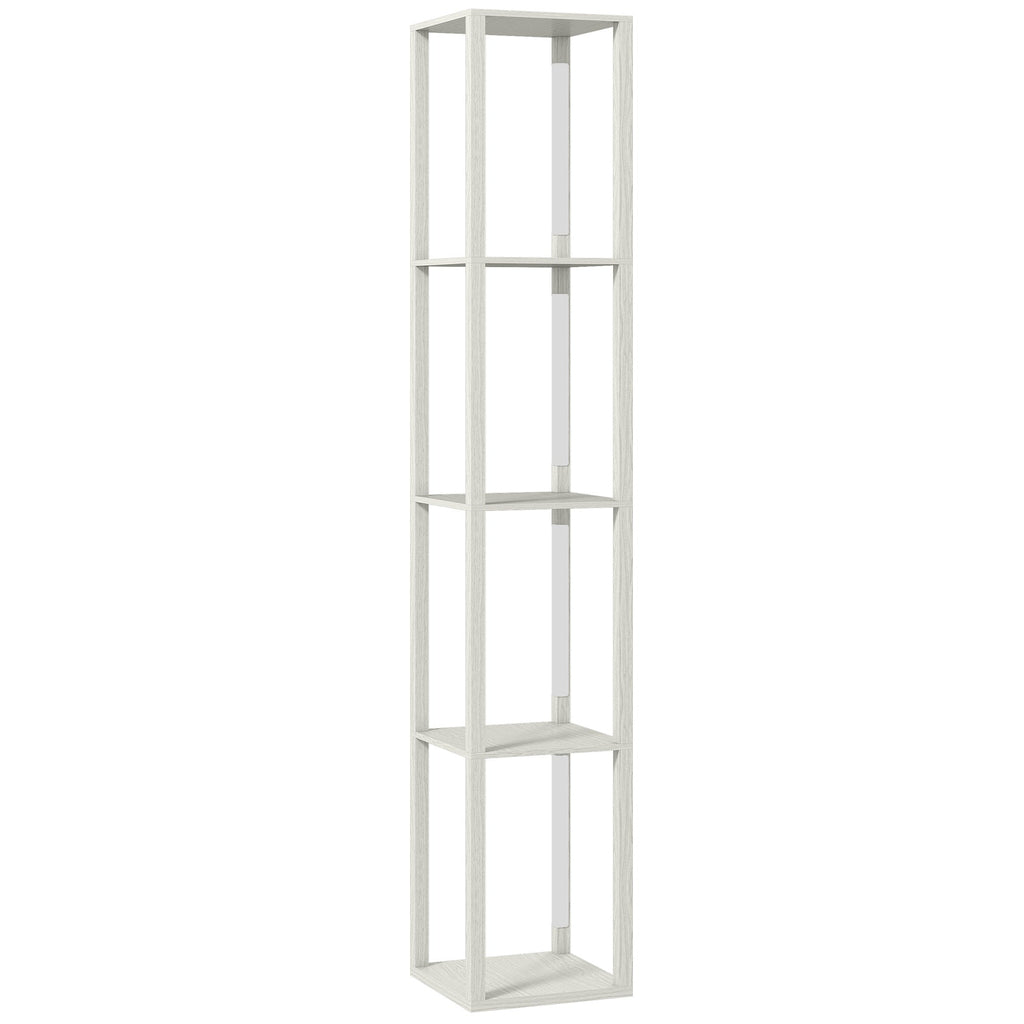 Rowan Shelved Floor Lamp in Oak