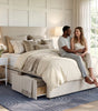 The Pimlico cream platform top divan bed base with two storage drawers, king size - Comfort Crest