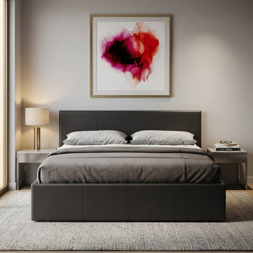 Alnwick small double ottoman storage bed with padded headboard - Comfort Crest