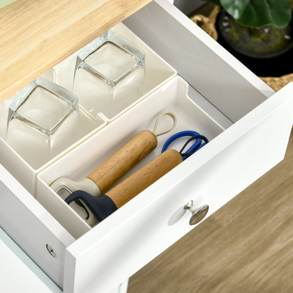 Kingsley Sideboard with Rubberwood Top in White