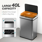 Aurora 40L Touchless Sensor Bin in Brushed Steel