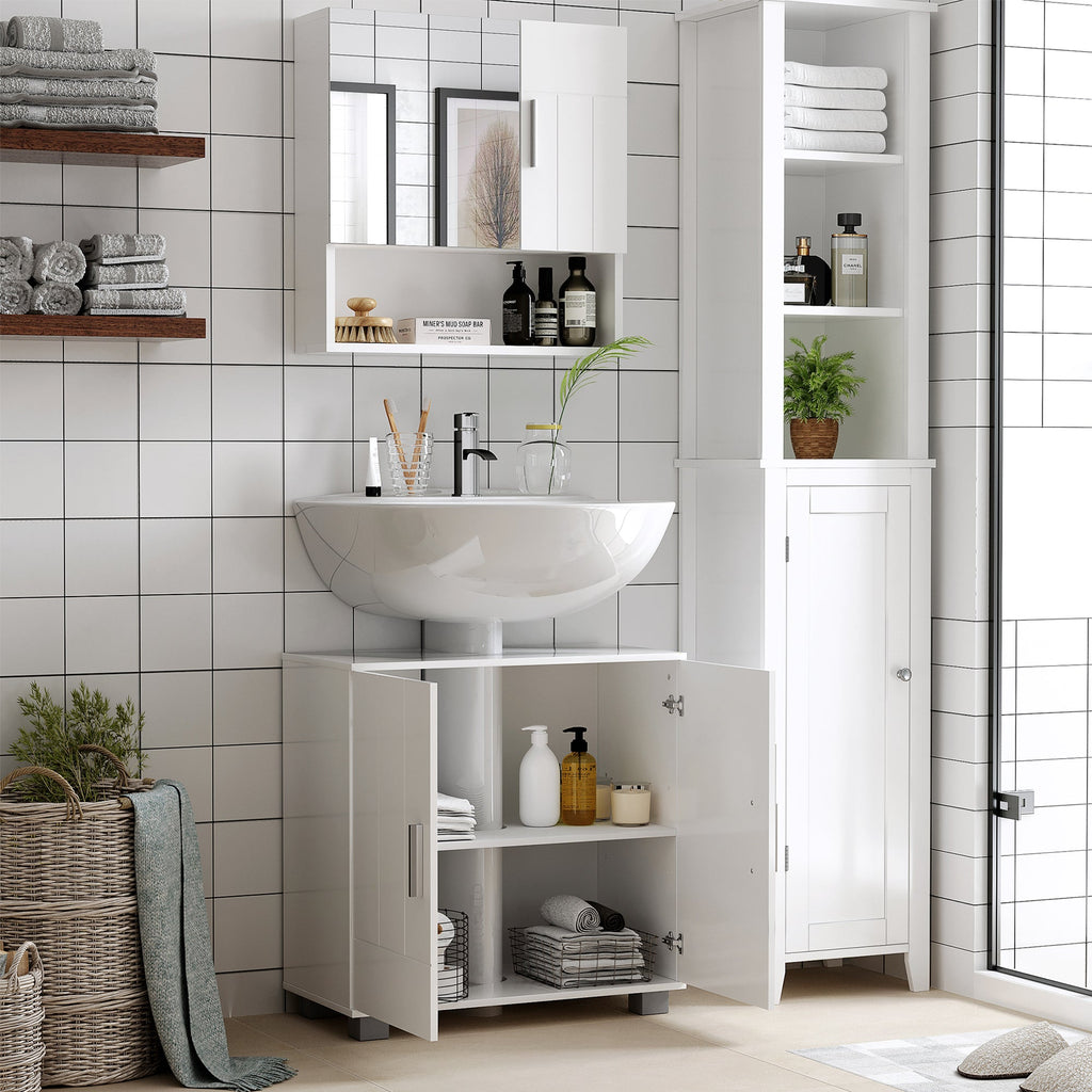 Tenby Mirrored Bathroom Cabinet in White