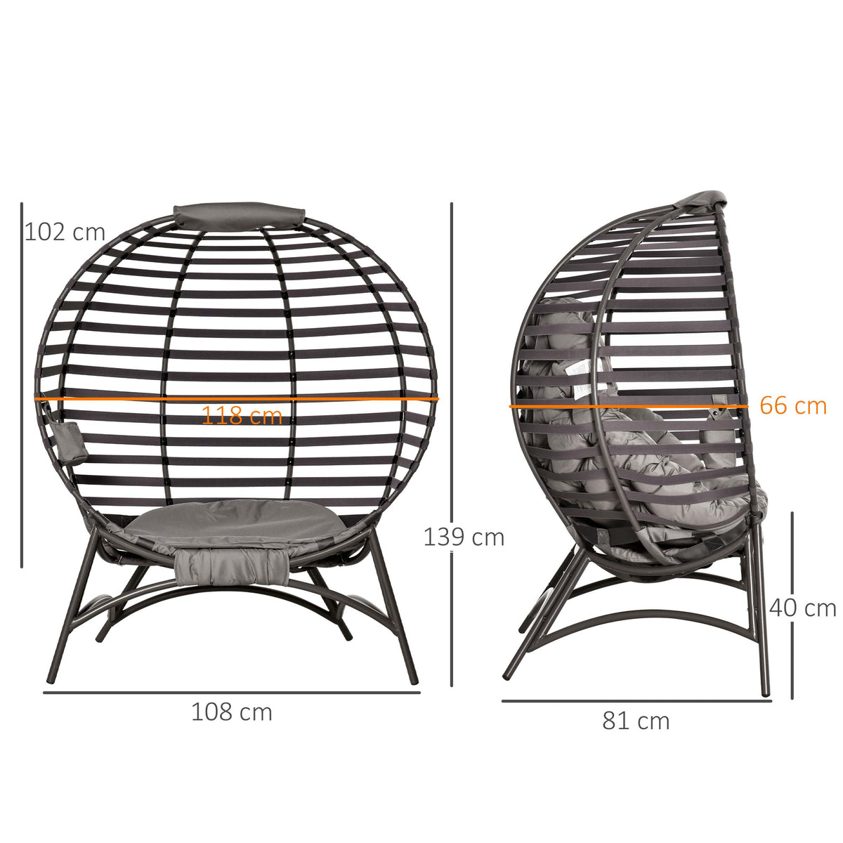 Casella Folding Egg Chair in Sand Brown