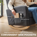 Pembroke High-Back Rocking Chair in Dove Grey