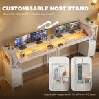 Vantage 147cm Gaming Desk with Charging Station — White