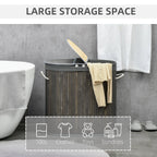 Ashwell 100L Bamboo Laundry Basket in Grey