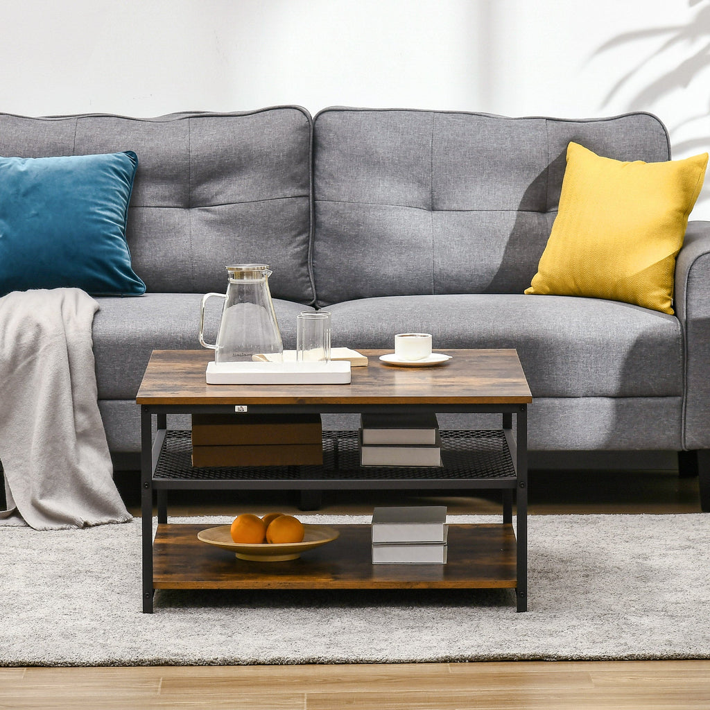 Foundry 3-Tier Coffee Table in Rustic Oak