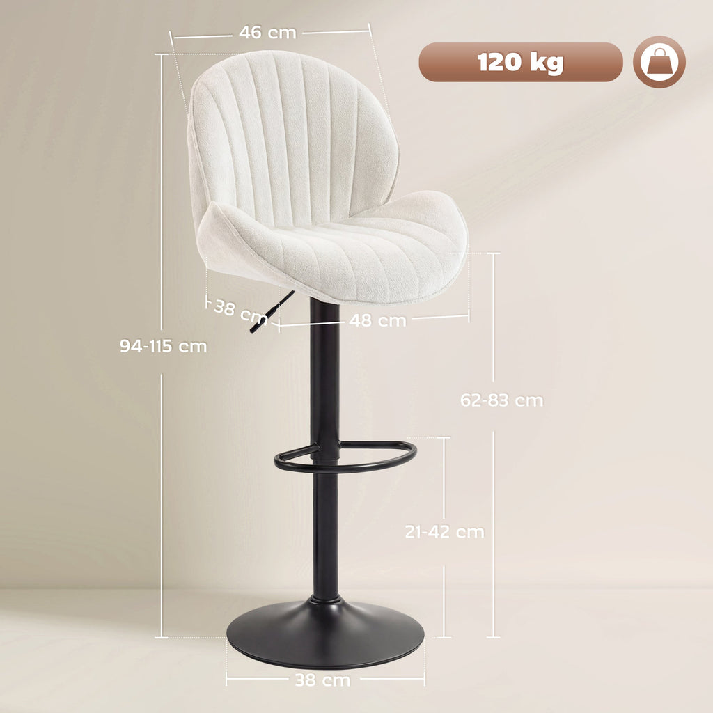 Kendal Swivel Bar Stools in Cream — Set of 2