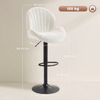 Kendal Swivel Bar Stools in Cream — Set of 2