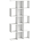 Halden S-Shaped Geometric Bookcase in White Oak