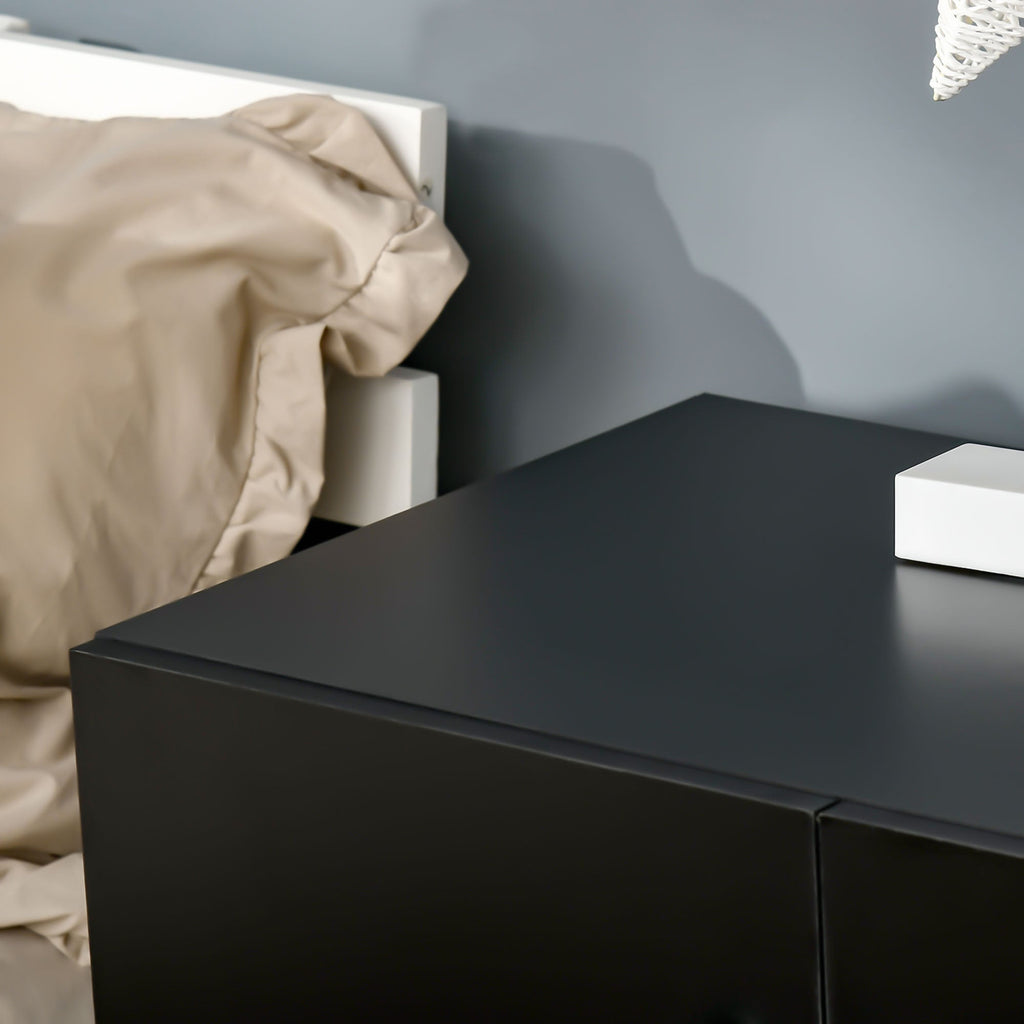 Ridley Two-Shelf Storage Cabinet in Black