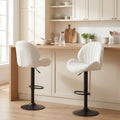 Kendal Swivel Bar Stools in Cream — Set of 2