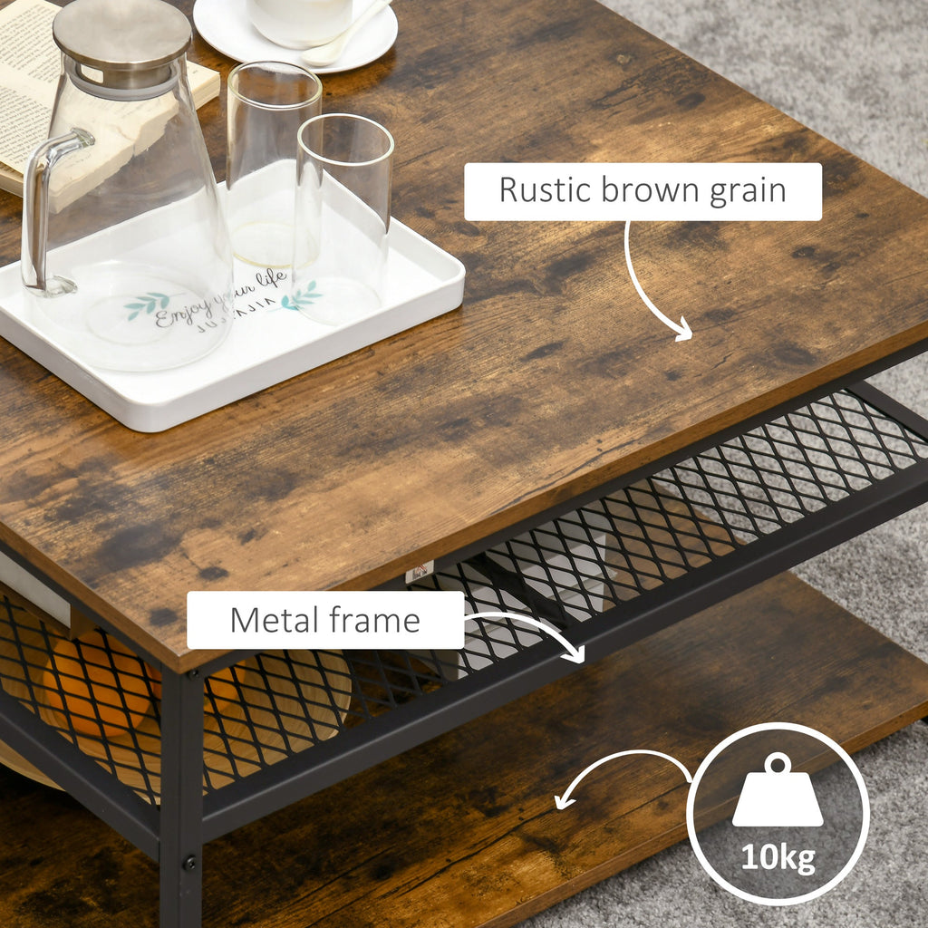 Foundry 3-Tier Coffee Table in Rustic Oak