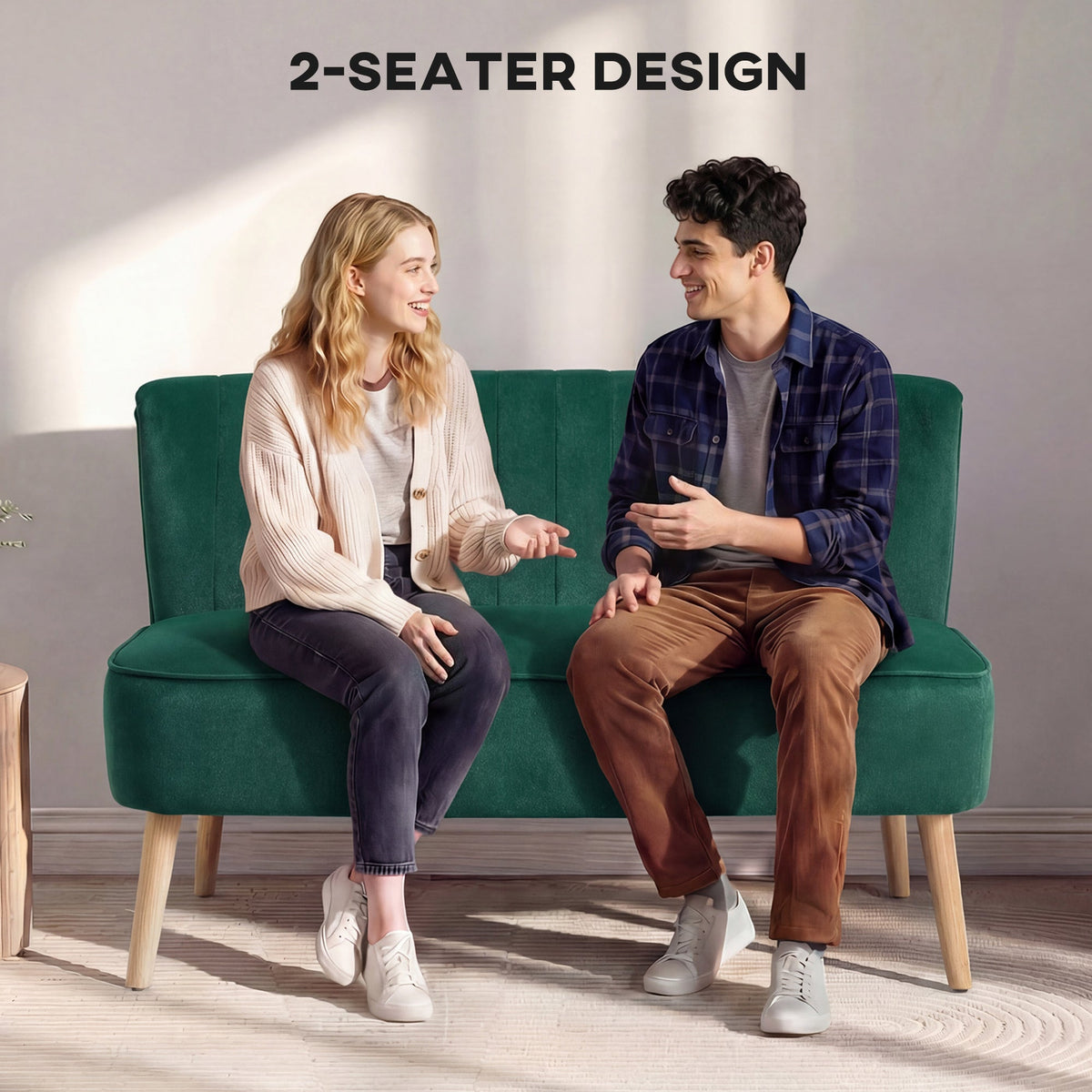 Wren Compact 2 Seater Sofa in Forest Green