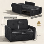 Ashby Convertible Sofa Bed in Jet Black