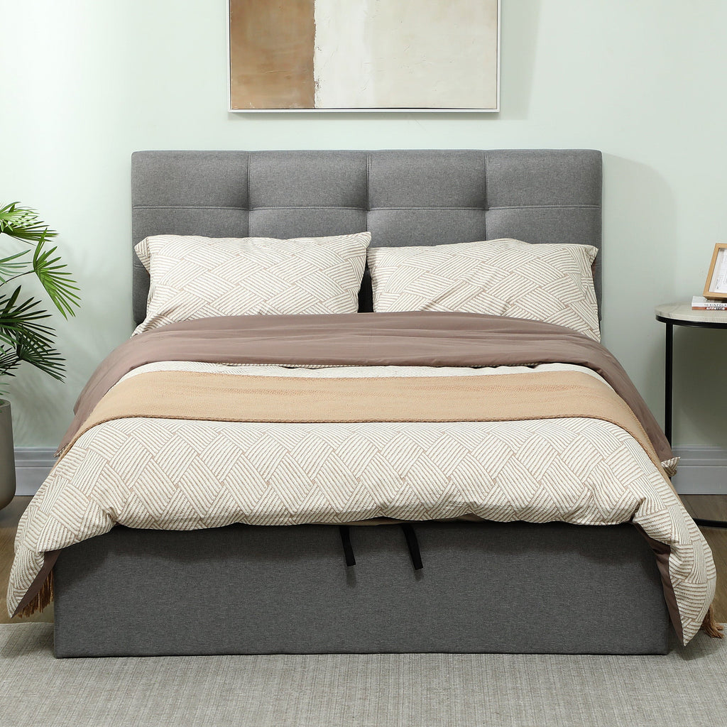 Bramley Gas-Lift Ottoman Bed in Grey — Double