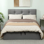 Bramley Gas-Lift Ottoman Bed in Grey — Double