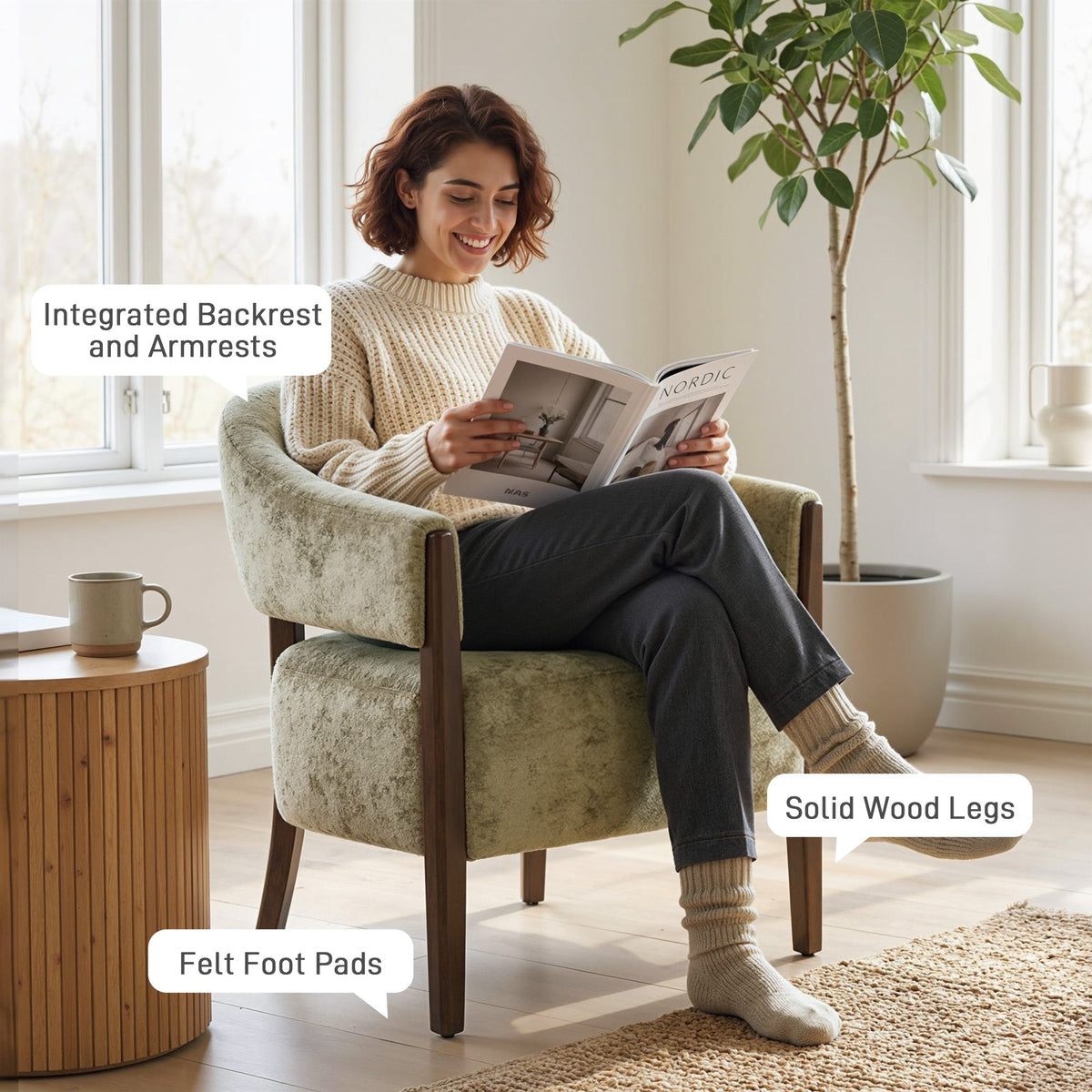 Bexley Upholstered Tub Chair in Chestnut