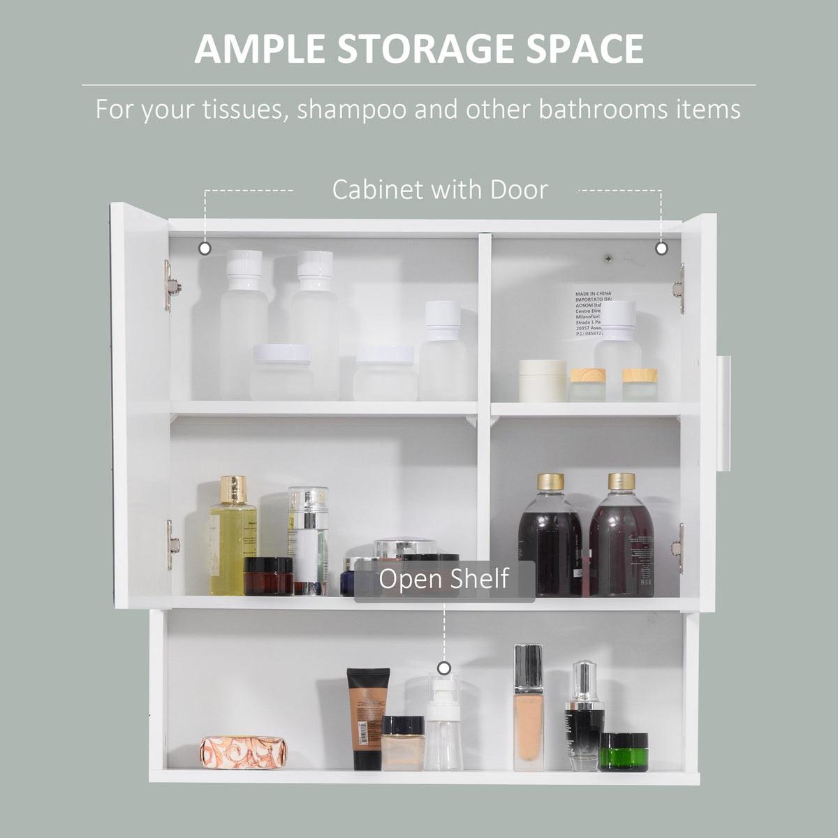 Tenby Mirrored Bathroom Cabinet in White