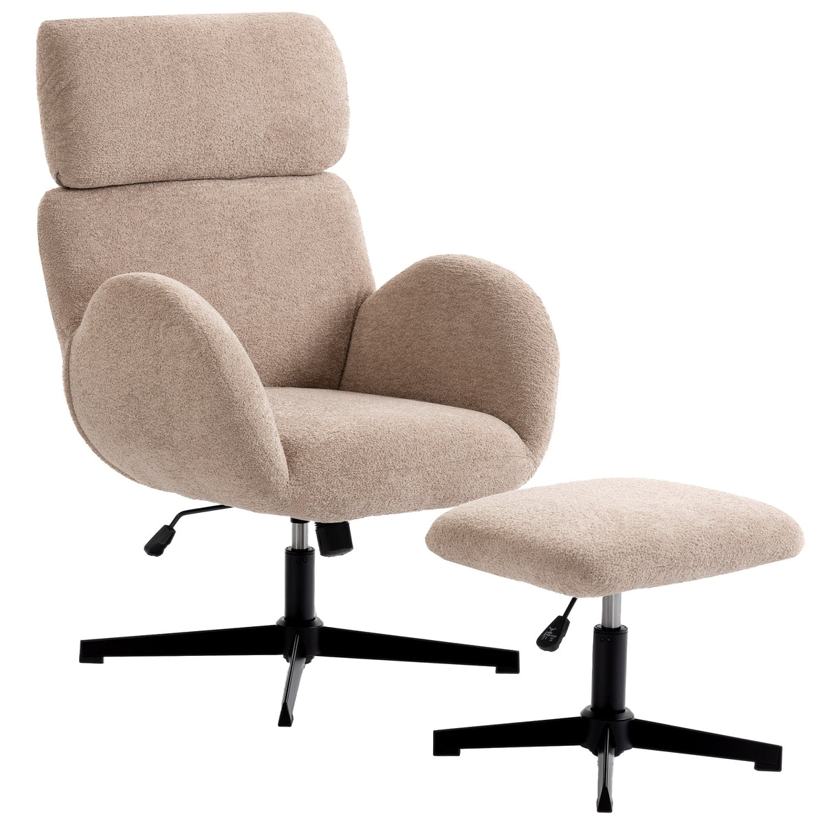 Thornton Swivel Armchair & Footstool in Chestnut