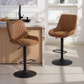 Sinclair Retro Bar Stools in Burnt Orange — Set of 2