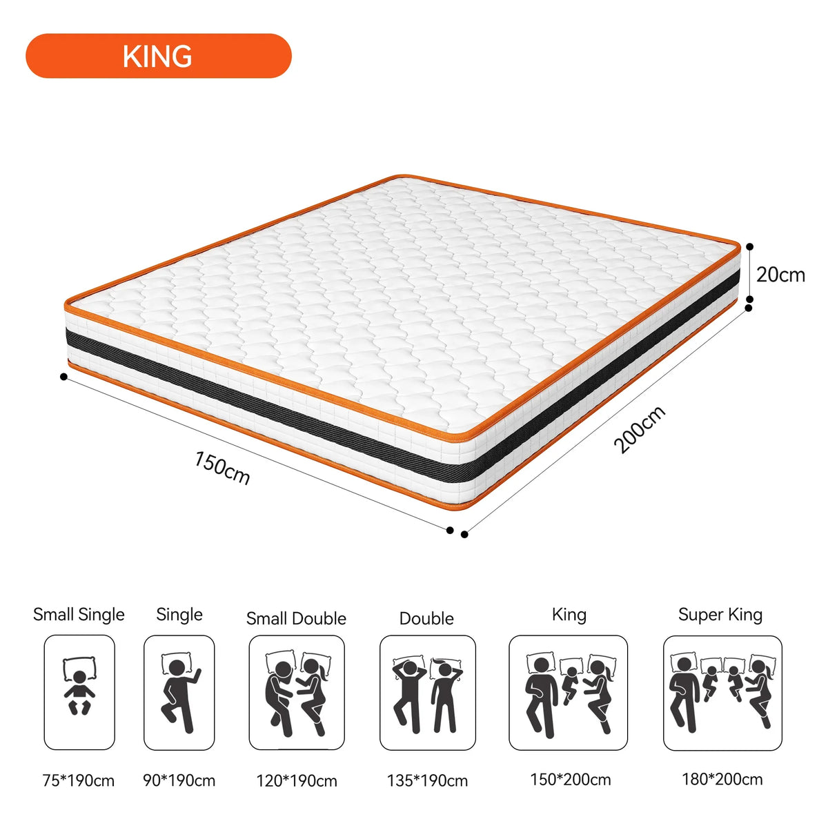 Restwell Orthopaedic Hybrid Mattress — Memory Foam & Pocket Spring