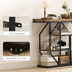 Foundry 4-Tier Console Table in Rustic Oak