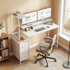 Vantage 147cm Gaming Desk with Charging Station — White