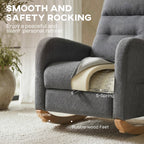 Pembroke High-Back Rocking Chair in Dove Grey