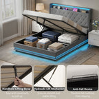 Halston LED Storage Bed Frame in Grey — King