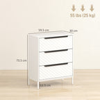 Linden 3-Drawer Fabric Chest in White