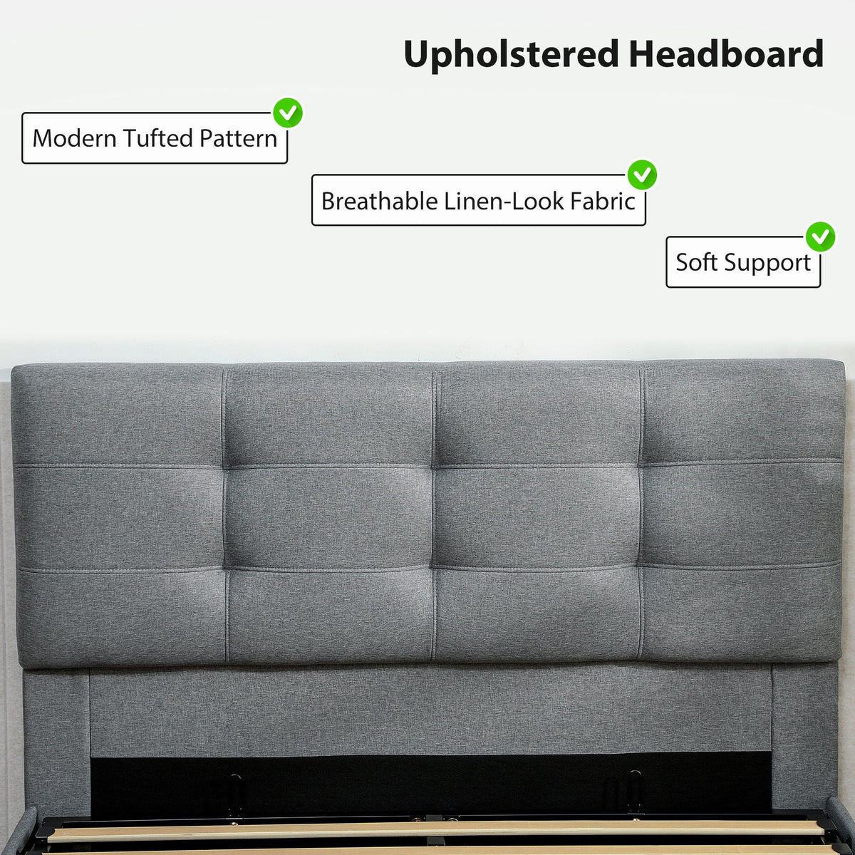Bramley Gas-Lift Ottoman Bed in Grey — Double