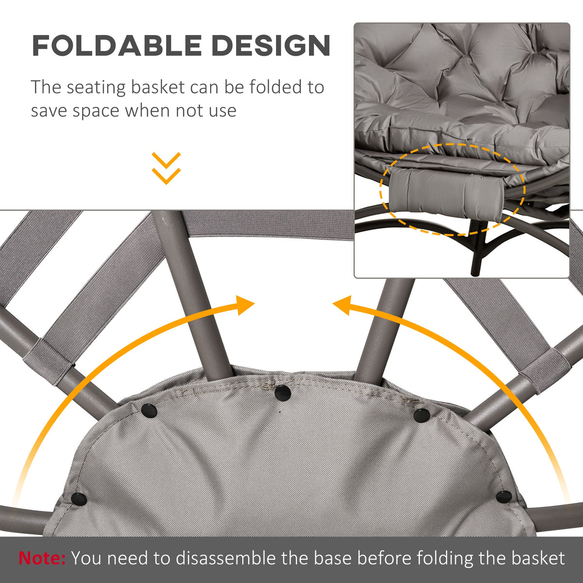 Casella Folding Egg Chair in Sand Brown