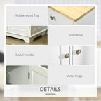 Kingsley Sideboard with Rubberwood Top in White