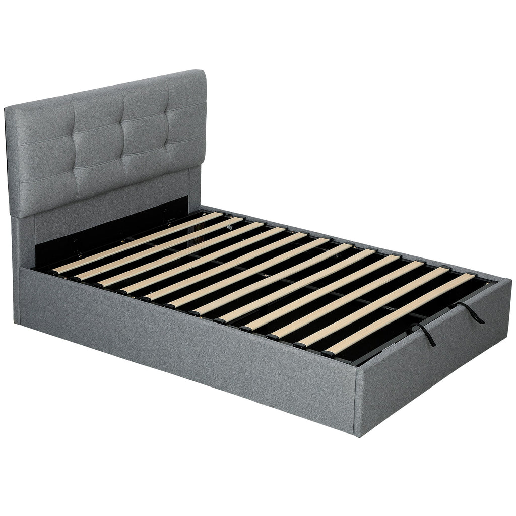 Bramley Gas-Lift Ottoman Bed in Grey — Double
