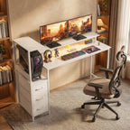 Vantage 147cm Gaming Desk with Charging Station — White