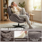 Clifton Velvet Swivel Wingback Chair in Dove Grey