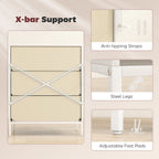 Linden 3-Drawer Fabric Chest in White