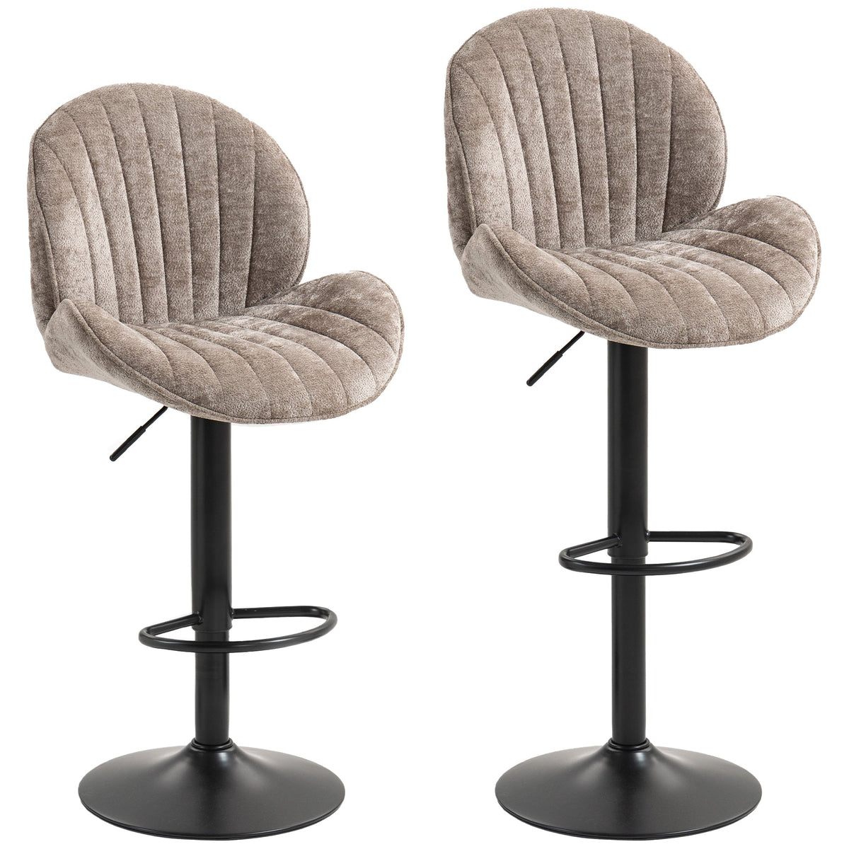 Kendal Swivel Bar Stools in Tan — Set of 2