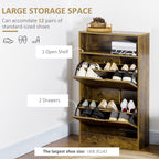 Whitby Slim Shoe Cabinet in Rustic Oak