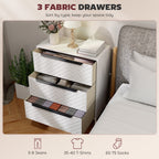 Linden 3-Drawer Fabric Chest in White