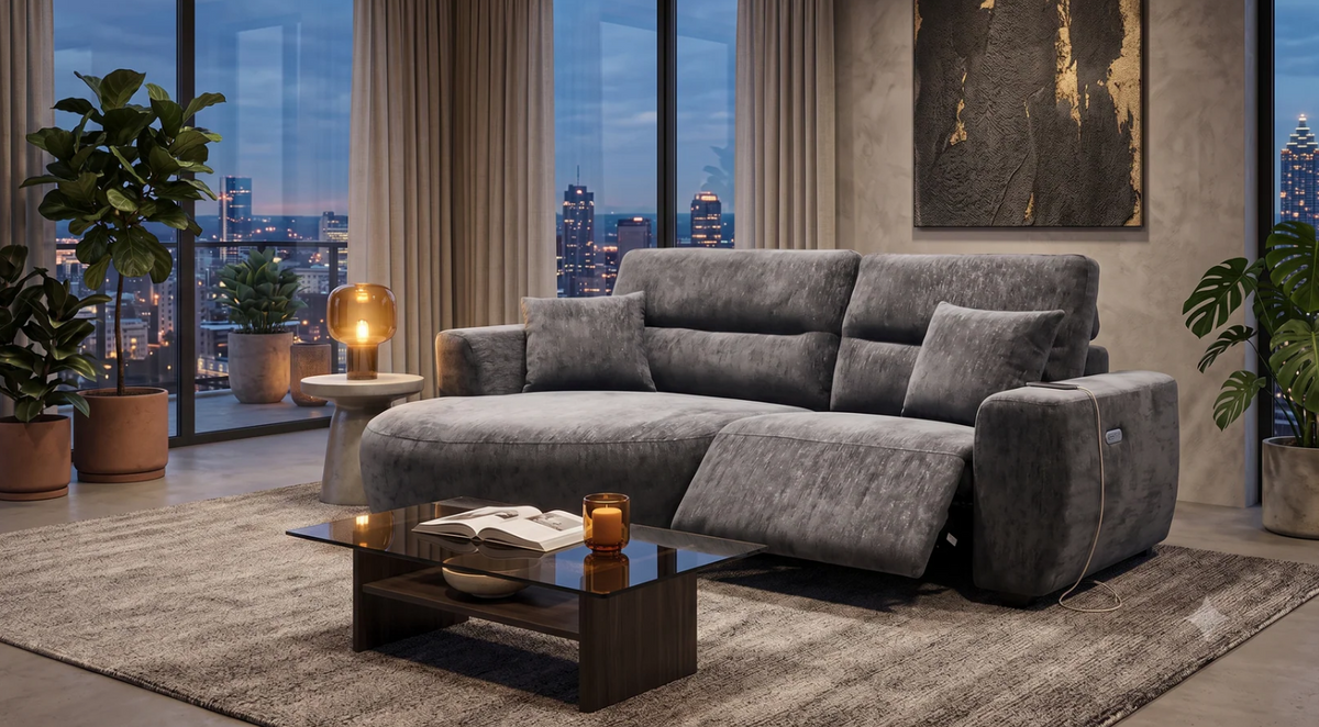 Denver Electric Recliner Chaise Sofa — Left or Right Hand
